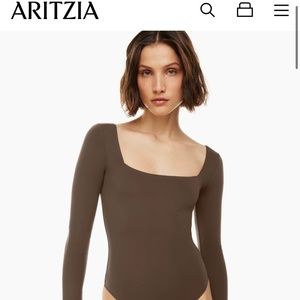 Aritzia babaton contour square neck longsleeve bodysuit size small worn once